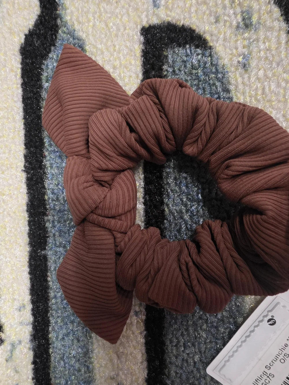 lululemon athletica Rust Brown Ribbed Scrunchie